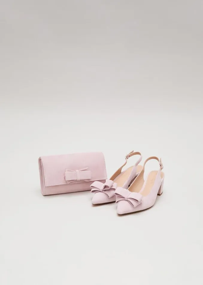 Phase Eight Occasion Shoes Bow Front Block Heel Shoes Pale Pink 8211 Women