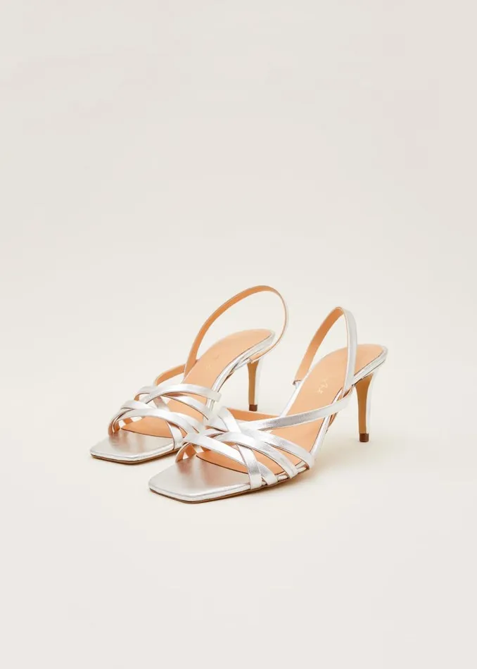 Phase Eight Occasion Shoes Strappy Sling Back Sandals Silver 8211 Women