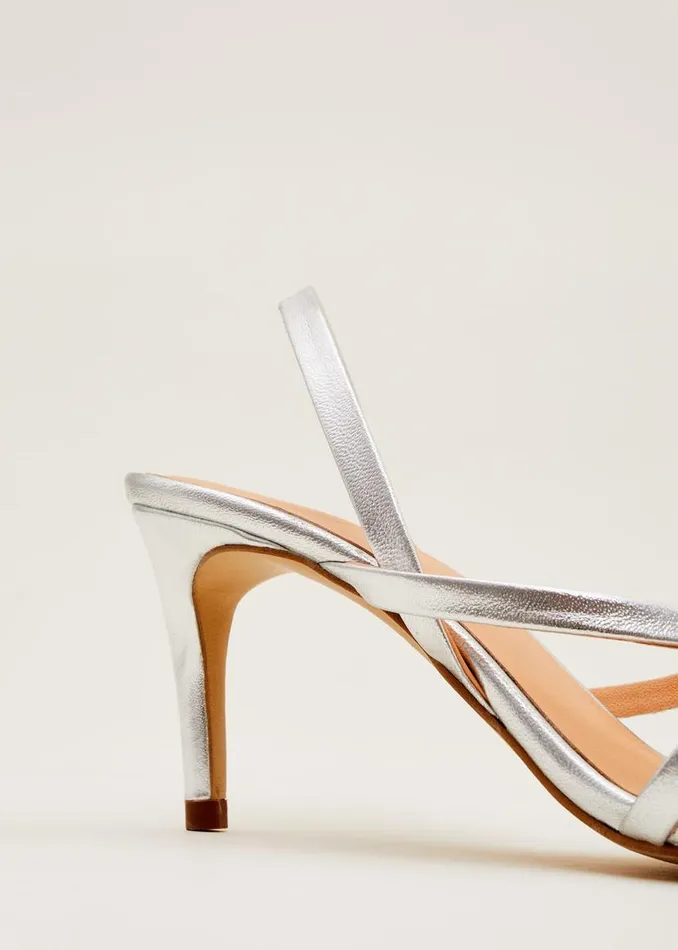 Phase Eight Occasion Shoes Strappy Sling Back Sandals Silver 8211 Women