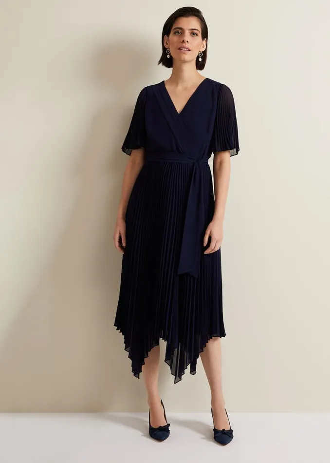 Phase Eight Occasion Shoes Suede Bow Front Court Shoe Navy 8211 Women