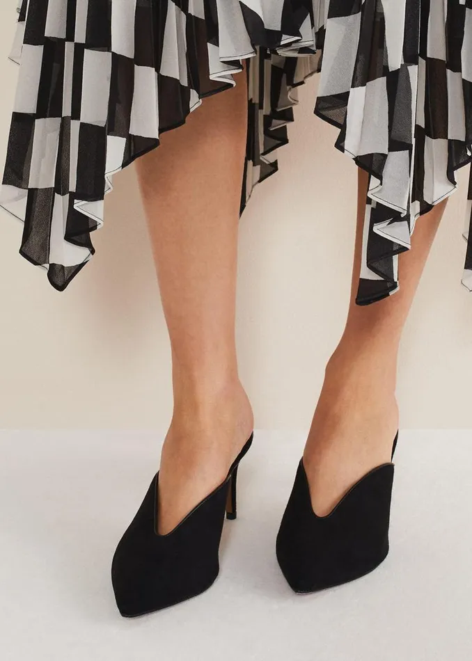 Phase Eight Occasion Shoes V Front Mule Shoe Black 8211 Women