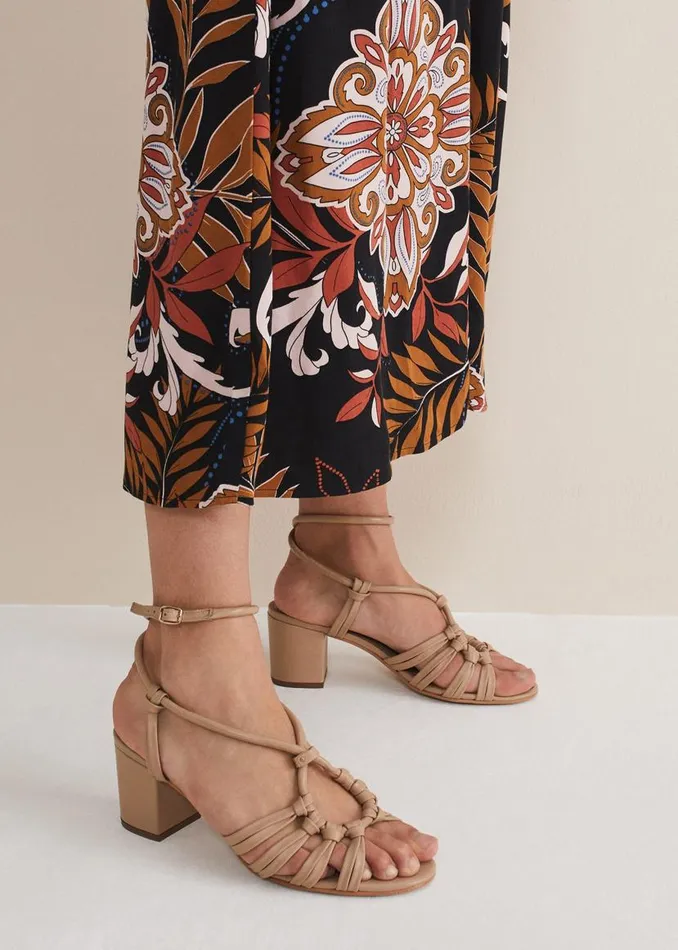 Phase Eight Sandals Leather Ankle Strap Sandal Shoe Tan 8211 Women