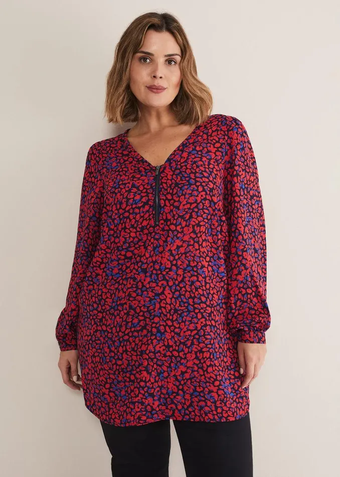 Phase Eight Shirts and Blouses Caelen Printed Tunic Blouse Terracotta 8211 Women