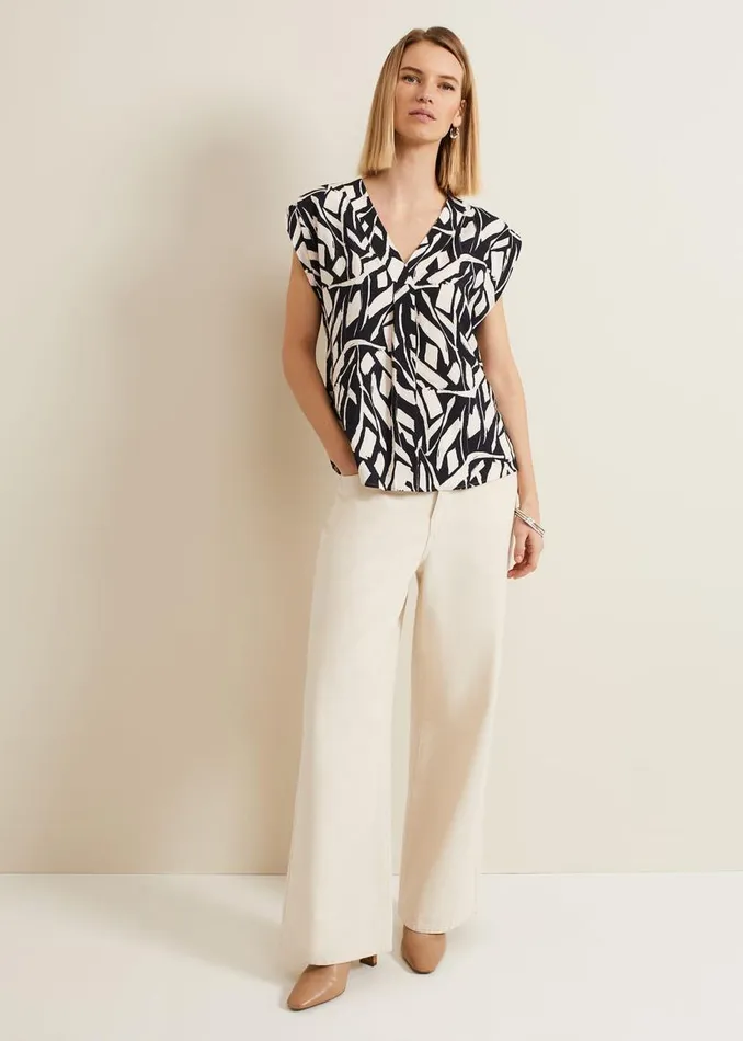 Phase Eight Shirts and Blouses Celyn Notch Printed Blouse Blackivory 8211 Women Phase Eight Shirts and Blouses Celyn Notch Printed Blouse Blackivory 8211 Women