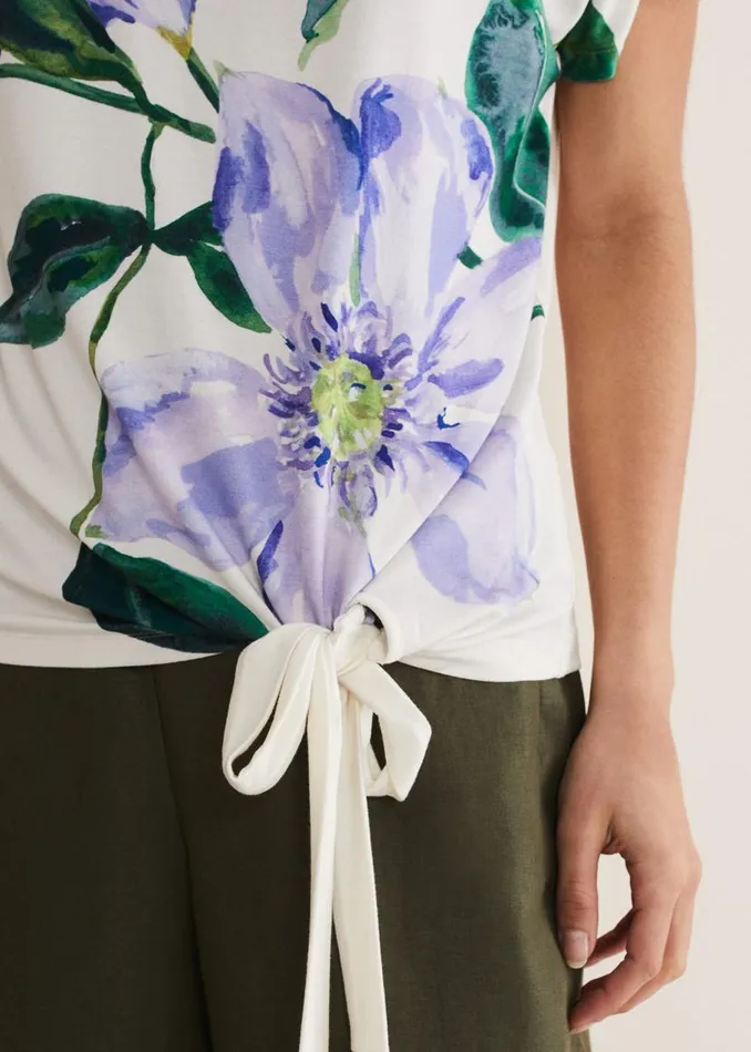 Phase Eight Shirts and Blouses Fiorella Tie Front Top Ivory 8211 Women