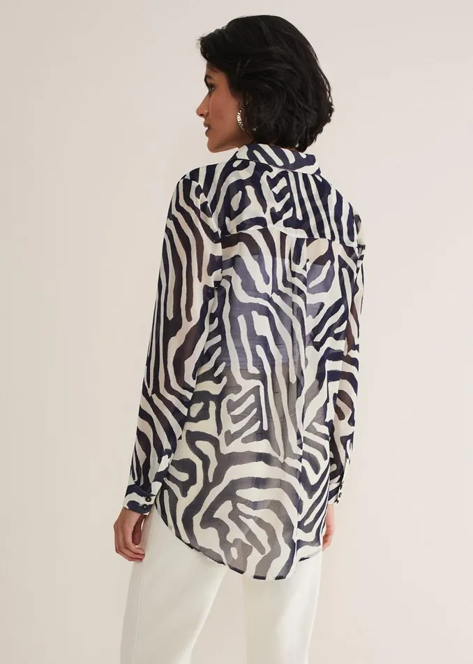 Phase Eight Shirts and Blouses Isabella Zebra Print Blouse Blue 8211 Women
