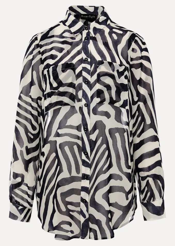 Phase Eight Shirts and Blouses Isabella Zebra Print Blouse Blue 8211 Women