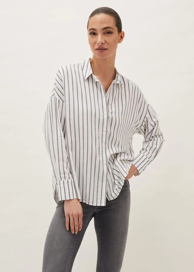 Phase Eight Shirts and Blouses Moira Stripe Shirt Whitegrey 8211 Women