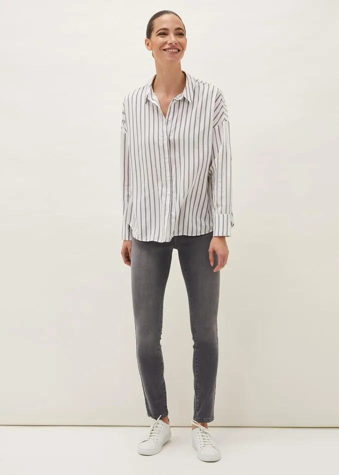 Phase Eight Shirts and Blouses Moira Stripe Shirt Whitegrey 8211 Women