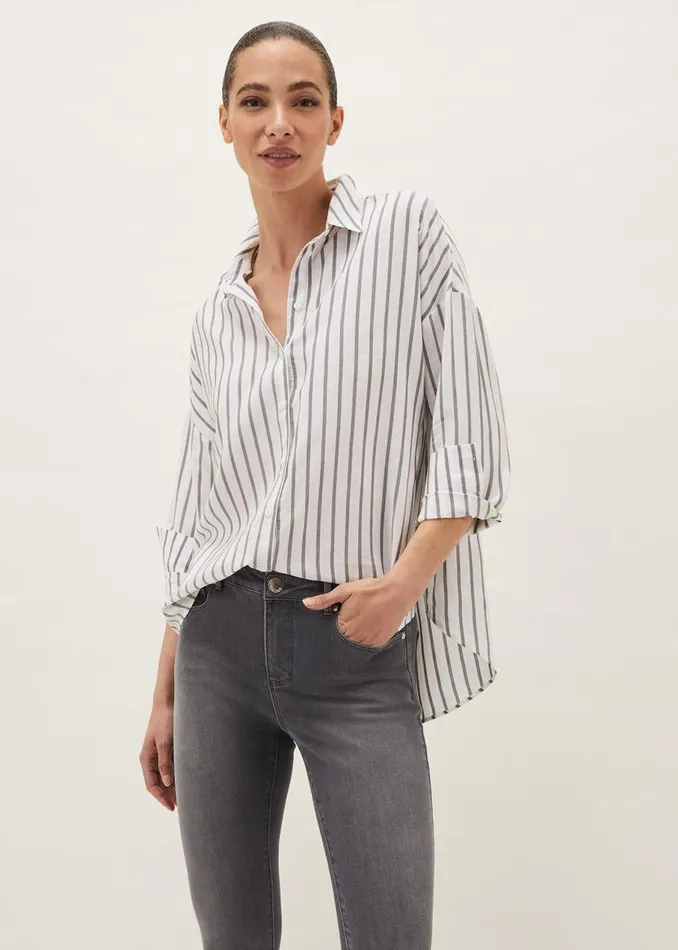 Phase Eight Shirts and Blouses Moira Stripe Shirt Whitegrey 8211 Women