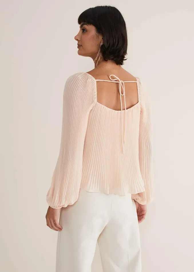 Phase Eight Shirts and Blouses Nysa Pleated Top Soft Pink 8211 Women