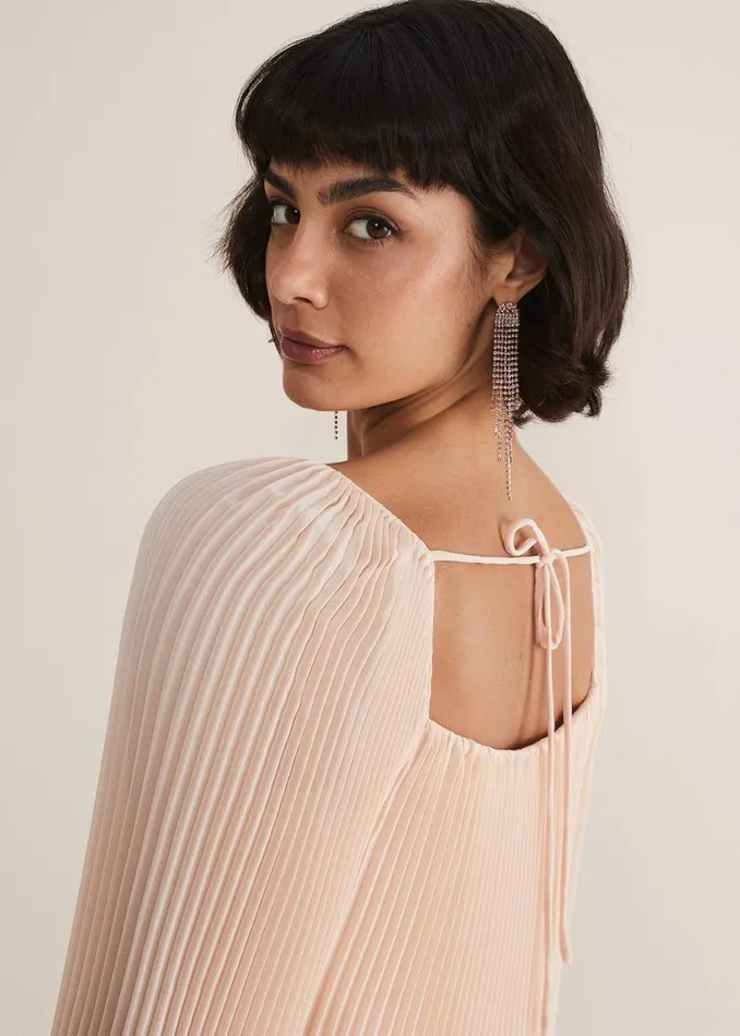Phase Eight Shirts and Blouses Nysa Pleated Top Soft Pink 8211 Women