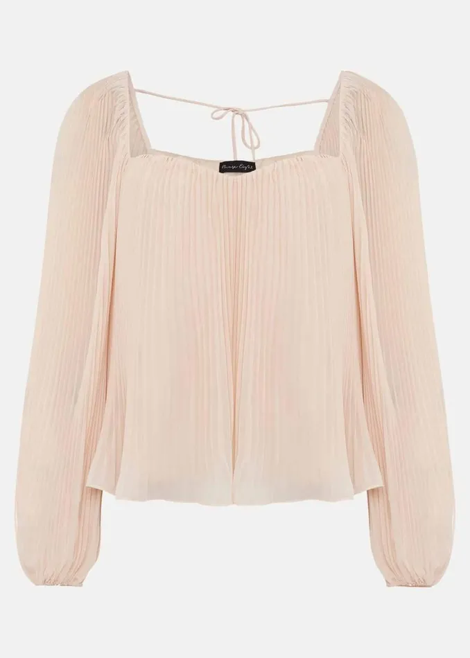 Phase Eight Shirts and Blouses Nysa Pleated Top Soft Pink 8211 Women