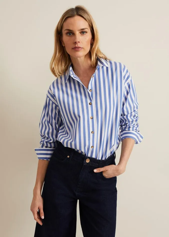 Phase Eight Shirts and Blouses Stripe Shirt Blue 8211 Women
