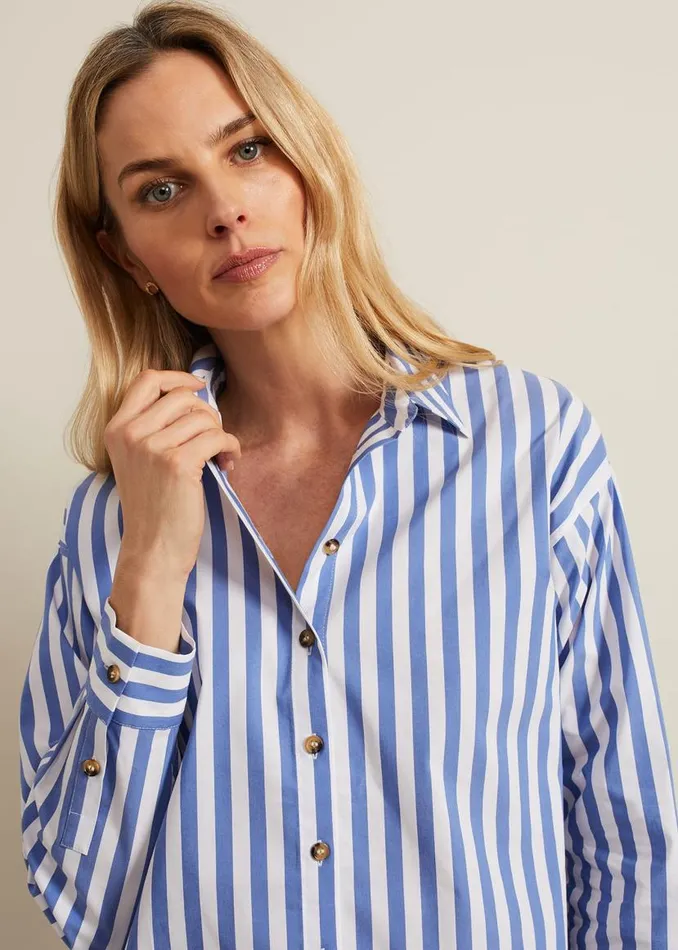 Phase Eight Shirts and Blouses Stripe Shirt Blue 8211 Women
