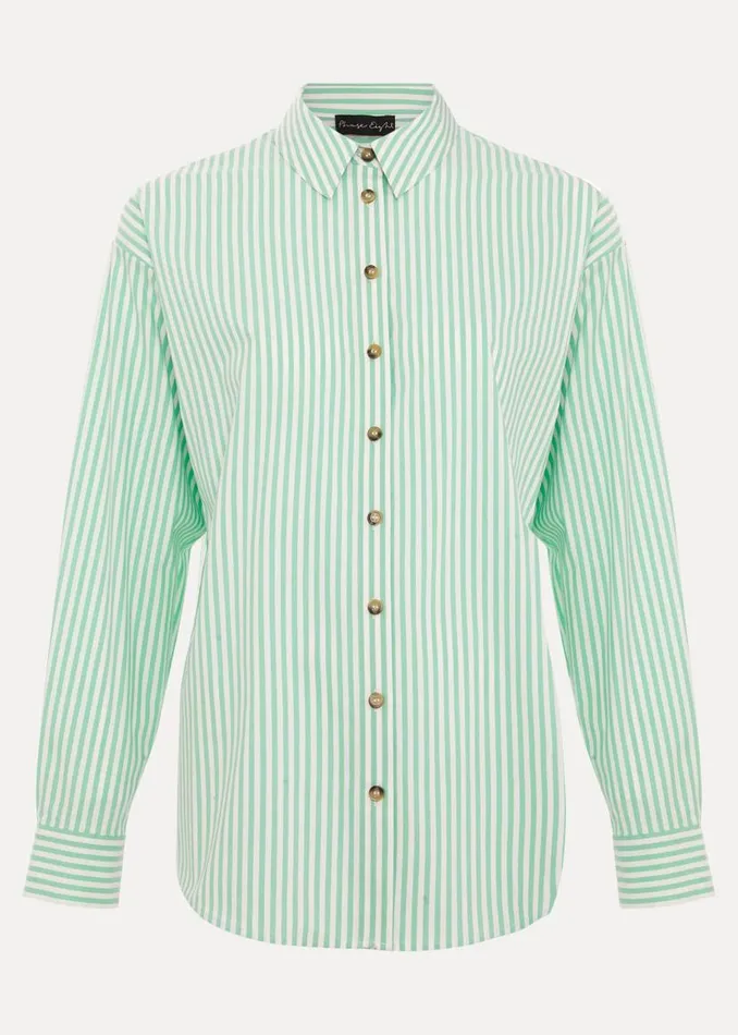Phase Eight Shirts and Blouses Stripe Shirt Greenivory 8211 Women