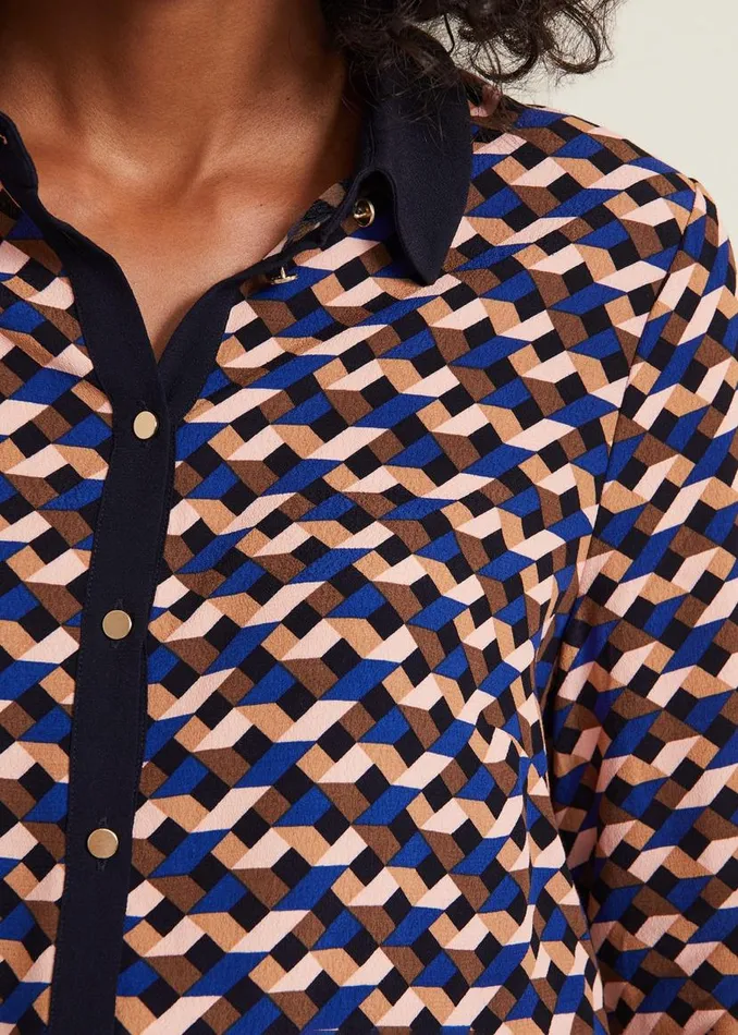 Phase Eight Shirts and Blouses Talia Geo Print Shirt Multicoloured 8211 Women
