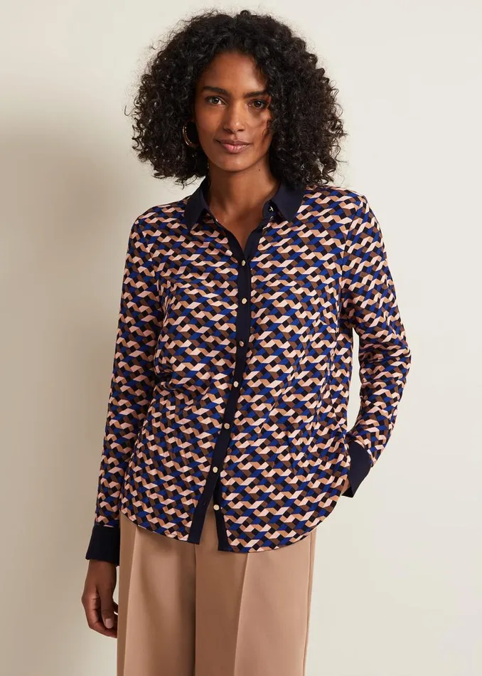 Phase Eight Shirts and Blouses Talia Geo Print Shirt Multicoloured 8211 Women