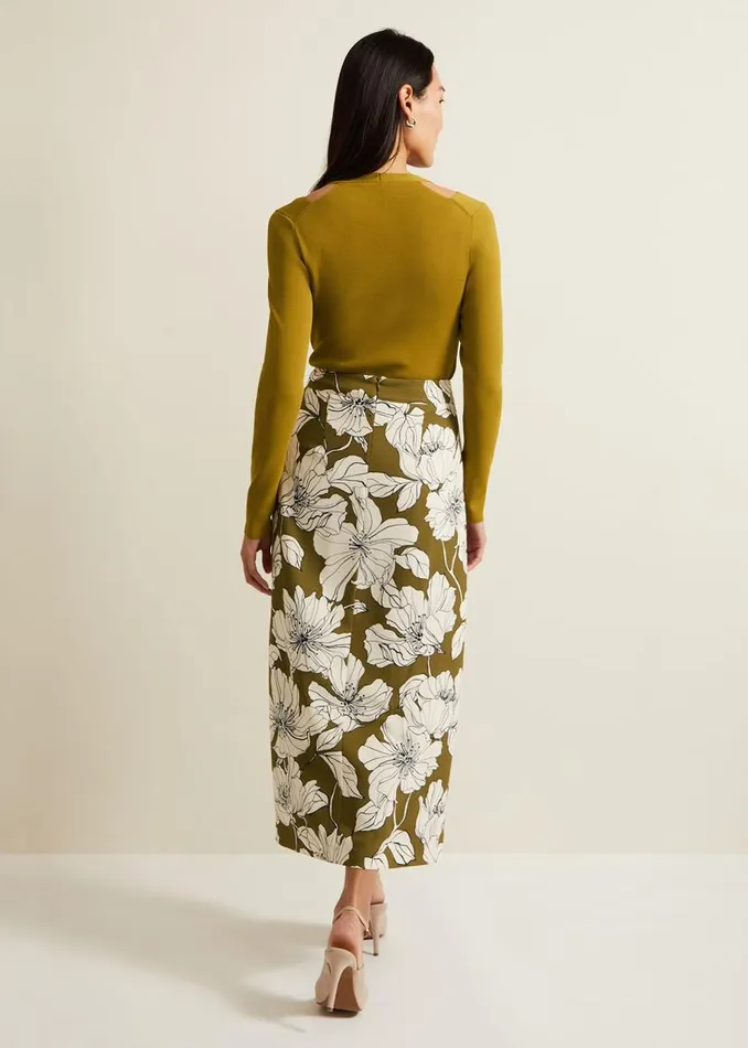 Phase Eight Skirts Amalia Floral Midi Skirt Green 8211 Women