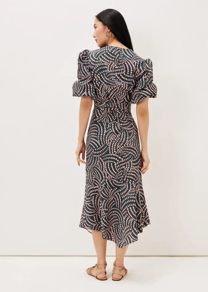 Phase Eight Skirts Kiri Geometric CoOrd Skirt Ocean Coral 8211 Women