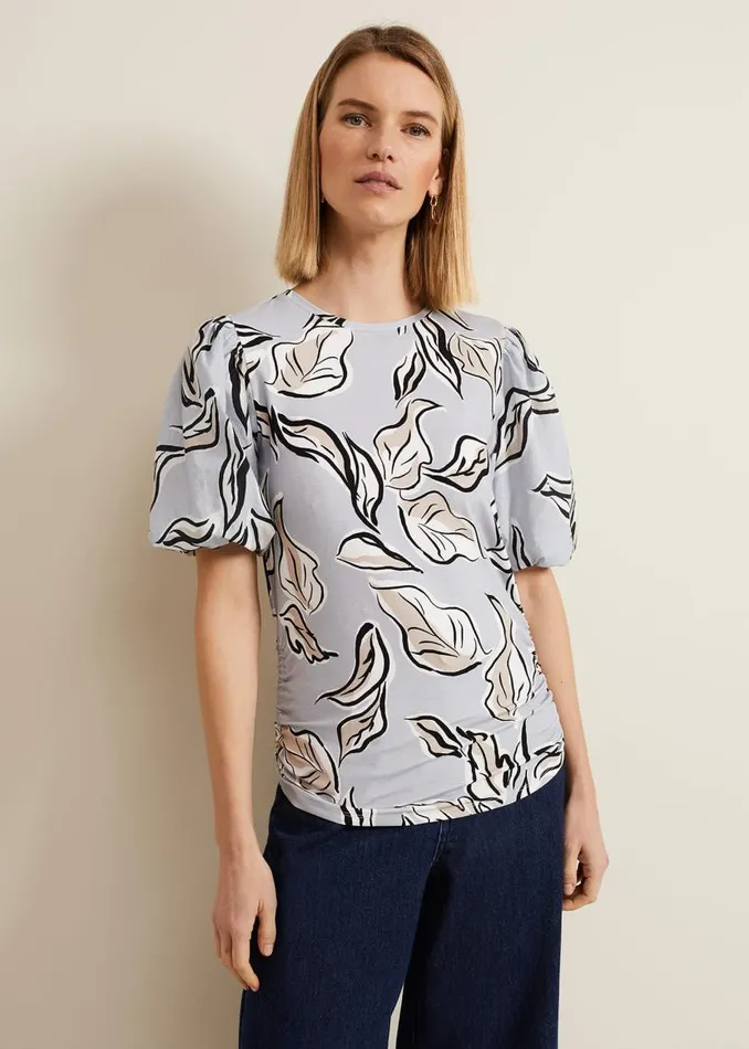 Phase Eight Tops and TShirts Aaliyah Woven Sleeve Top Blue 8211 Women