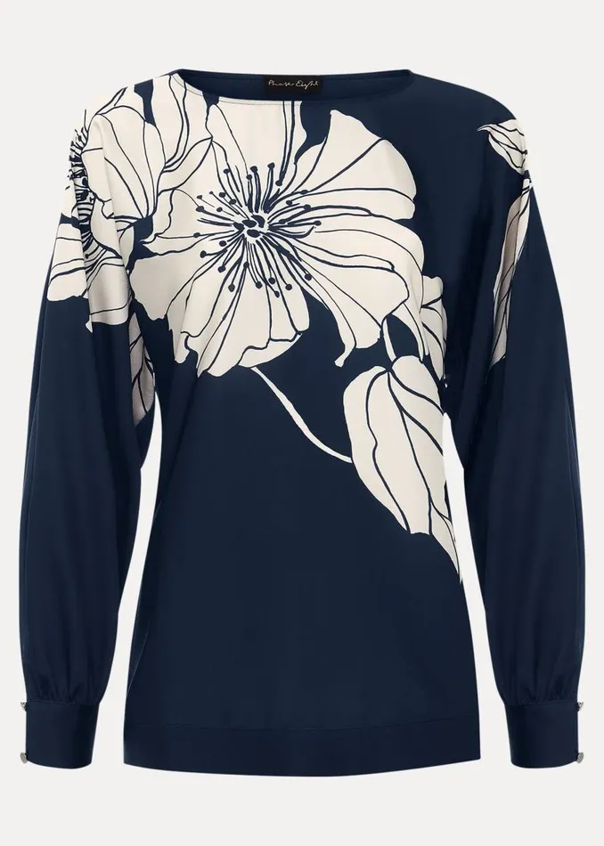 Phase Eight Tops and TShirts Alora Floral Woven Front Top Navy 8211 Women