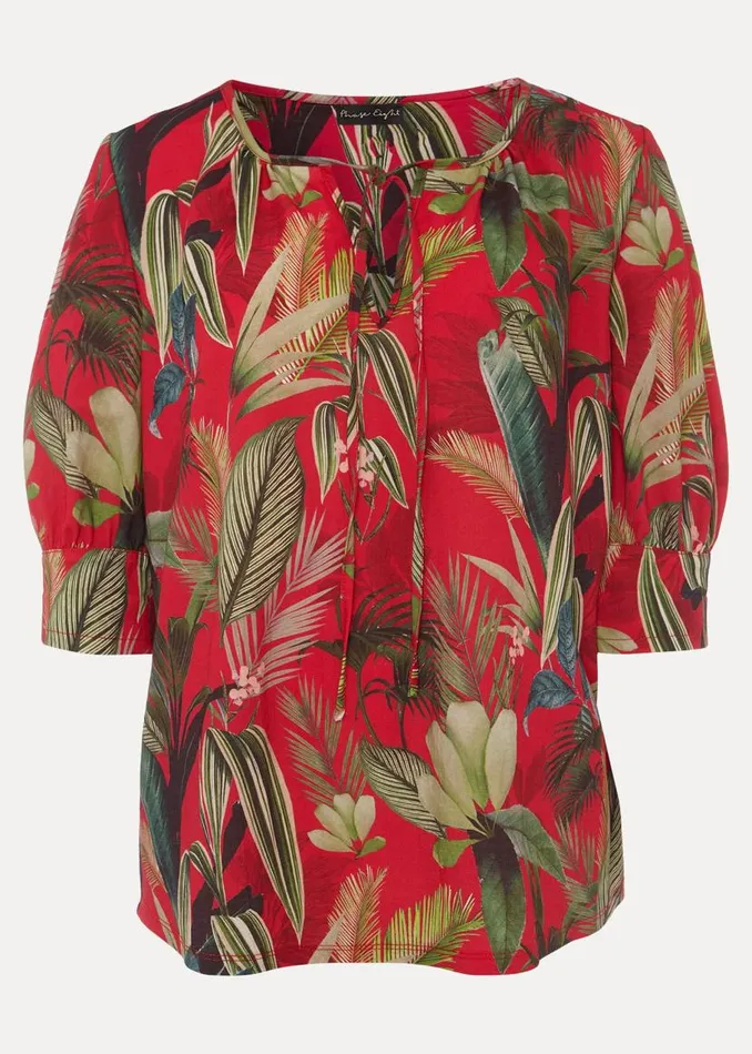 Phase Eight Tops and TShirts Antonia Tropical Print Top Hot Pink 8211 Women