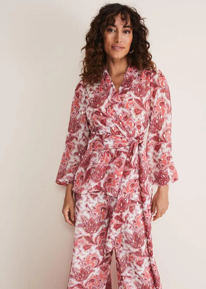 Phase Eight Tops and TShirts Arabella Print Top Sunsetmulti 8211 Women
