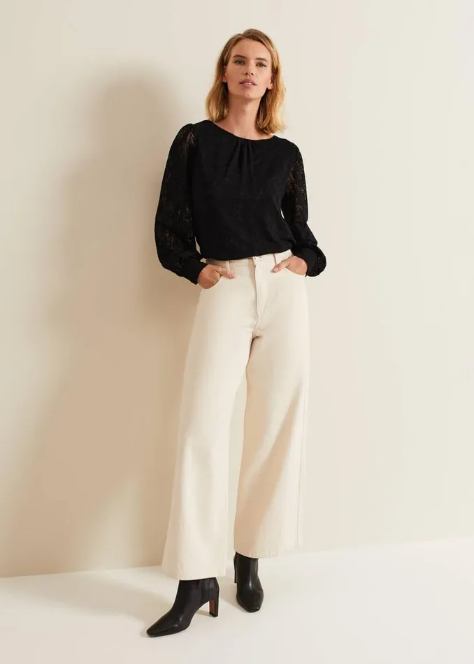 Phase Eight Tops and TShirts Azarliah Snake Burnout Top Black 8211 Women