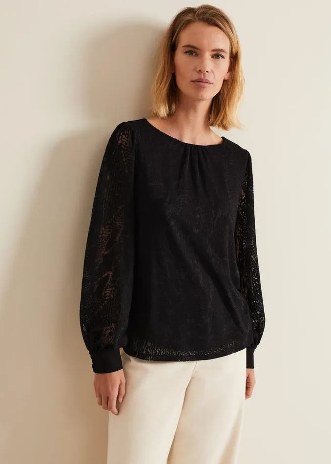 Phase Eight Tops and TShirts Azarliah Snake Burnout Top Black 8211 Women