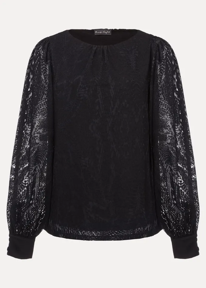 Phase Eight Tops and TShirts Azarliah Snake Burnout Top Black 8211 Women