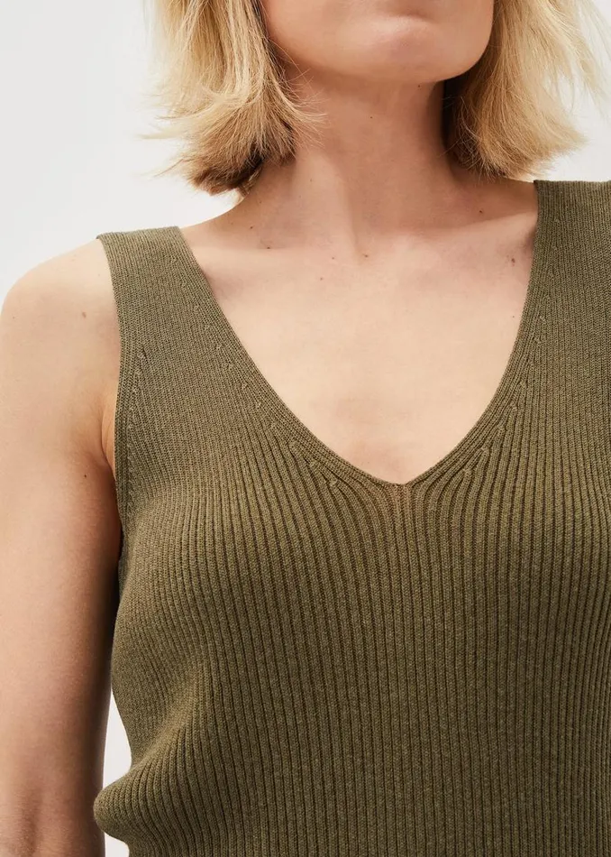 Phase Eight Tops and TShirts Caryl Ribbed Vest Top Khaki 8211 Women