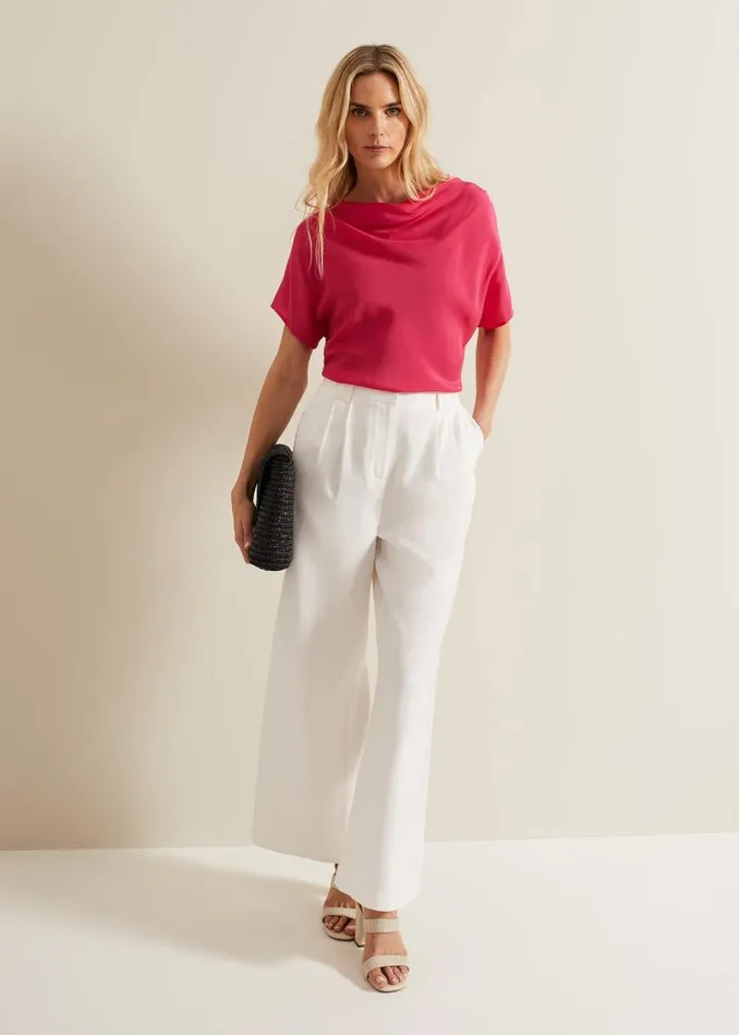 Phase Eight Tops and TShirts Cheryl Cowl Neck Woven Front Top Pink 8211 Women Phase Eight Tops and TShirts Cheryl Cowl Neck Woven Front Top Pink 8211 Women