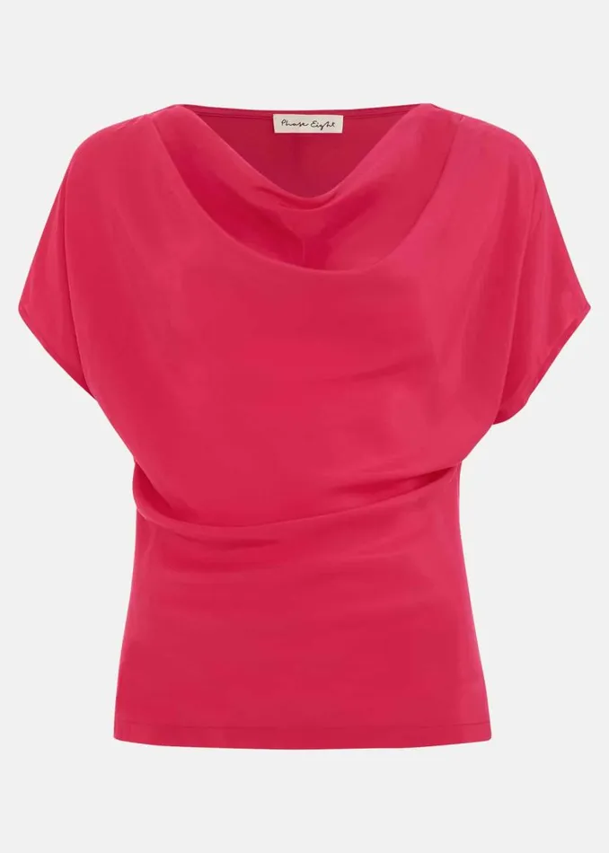 Phase Eight Tops and TShirts Cheryl Cowl Neck Woven Front Top Pink 8211 Women Phase Eight Tops and TShirts Cheryl Cowl Neck Woven Front Top Pink 8211 Women