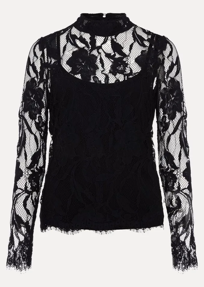 Phase Eight Tops and TShirts Lara Black Lace Top Black 8211 Women