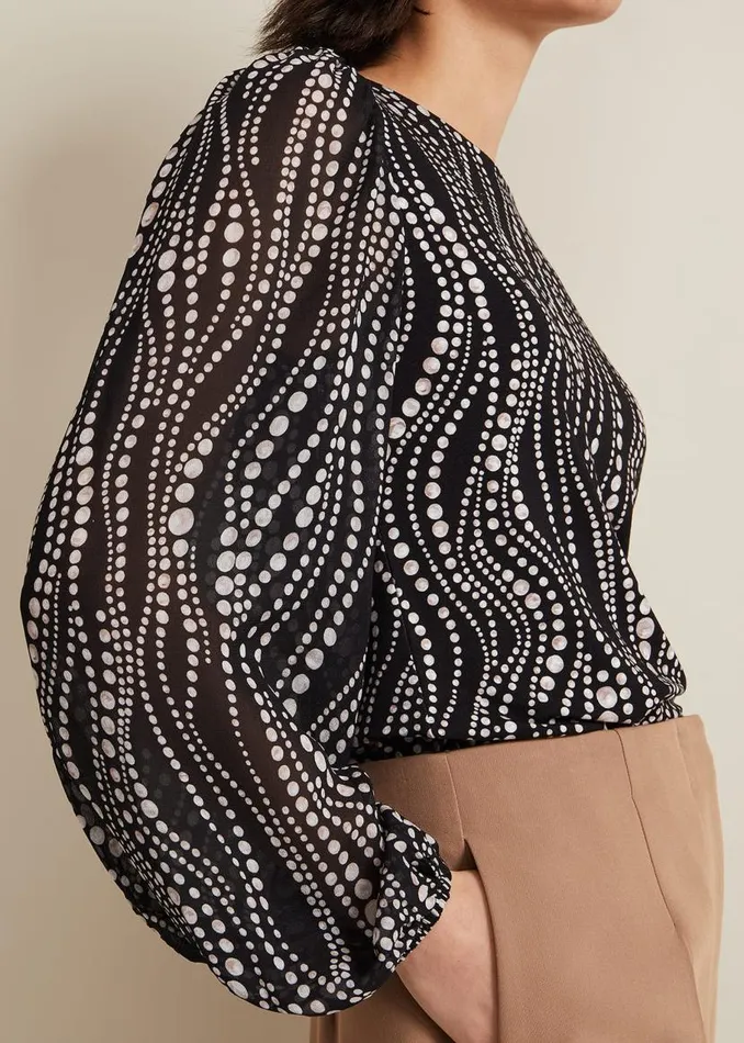 Phase Eight Tops and TShirts Patricia Pearl Print Woven Mix Top Black 8211 Women Phase Eight Tops and TShirts Patricia Pearl Print Woven Mix Top Black 8211 Women