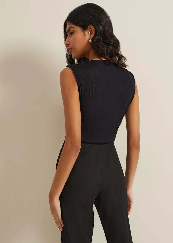 Phase Eight Tops and TShirts Sutton Sleeveless Drape Rib Top Black 8211 Women Phase Eight Tops and TShirts Sutton Sleeveless Drape Rib Top Black 8211 Women