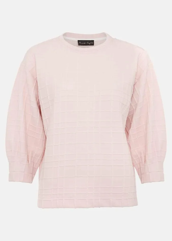 Phase Eight Tops and TShirts Tracy Check Textured Top Pink 8211 Women