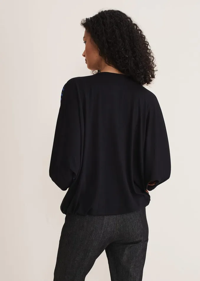 Phase Eight Tops and TShirts Tzara V Neck Top Blackmulti 8211 Women