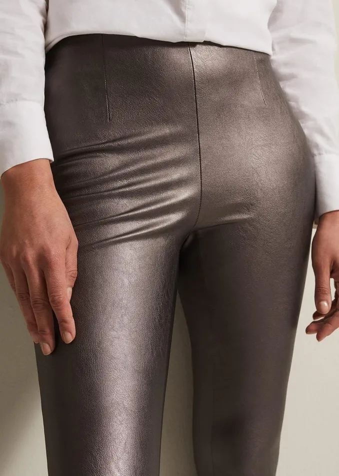 Phase Eight Trousers Amina Silver Faux Leather Jeggings Silver 8211 Women