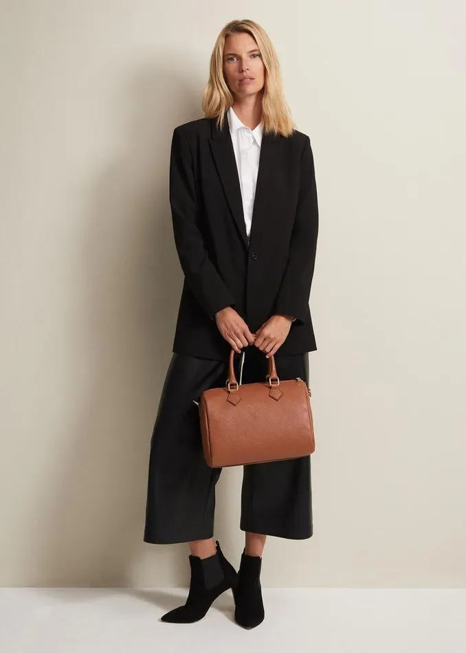 Phase Eight Trousers Emeline Black Faux Leather Culottes Black 8211 Women