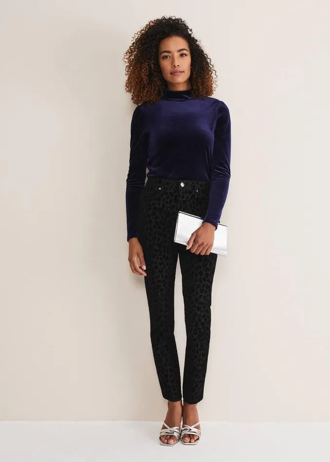 Phase Eight Trousers Jaimie Flocked Jeans Black 8211 Women
