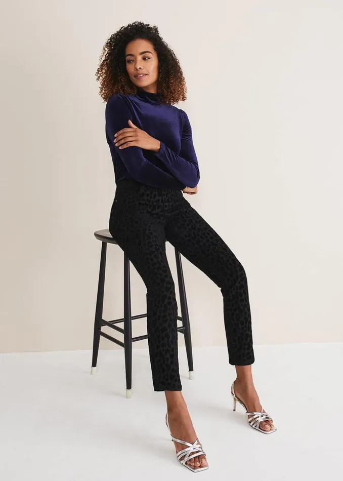 Phase Eight Trousers Jaimie Flocked Jeans Black 8211 Women
