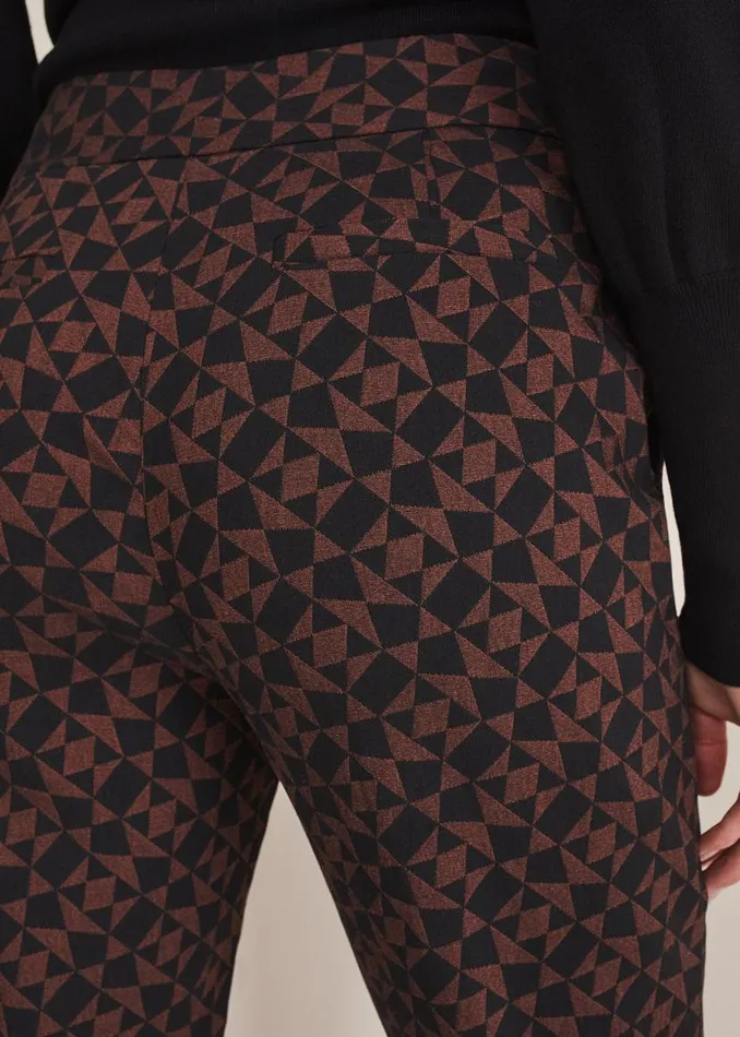 Phase Eight Trousers Mackenzie Geo Jacquard Tapered Trouser Blackchocolate 8211 Women