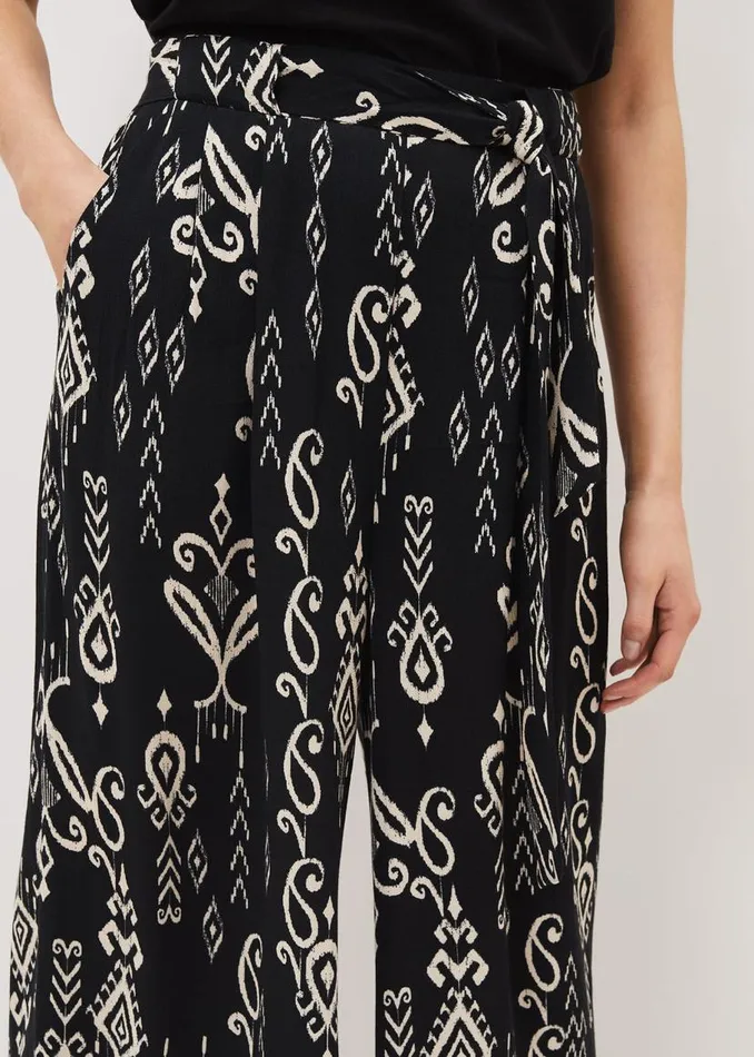 Phase Eight Trousers Malaya Ikat Printed Culotte Blackivory 8211 Women