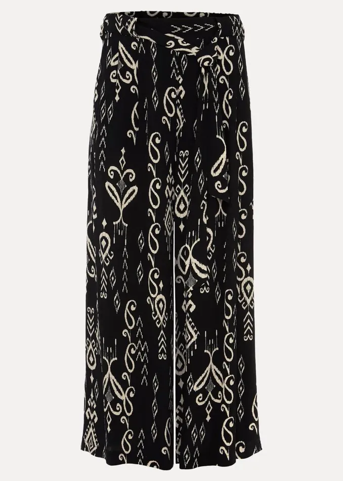 Phase Eight Trousers Malaya Ikat Printed Culotte Blackivory 8211 Women