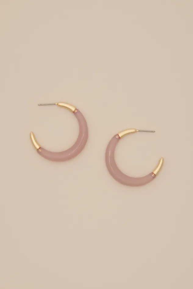 Pink Resin Hoop Earrings Gold Women Lucky Brand Jewelry