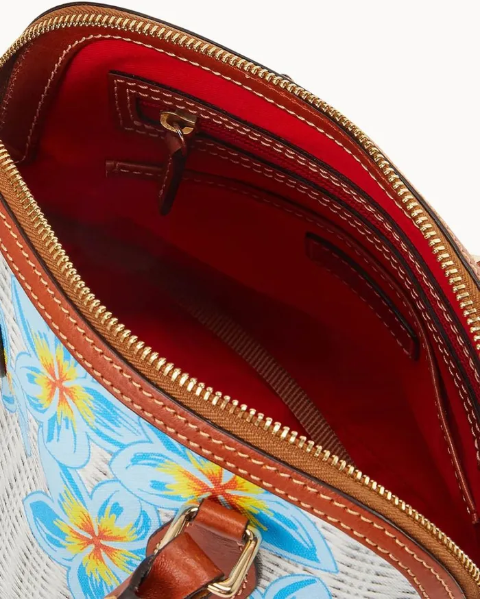 Plumeria Satchel Sky Blue White Women Dooney and Bourke Satchels Plumeria Satchel Sky Blue White Women Dooney and Bourke Satchels