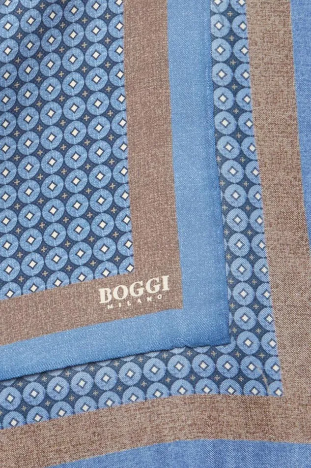 Pocket Squares Men Boggi Milano Geometric Silk Pocket Square Blue Pocket Squares Men Boggi Milano Geometric Silk Pocket Square Blue