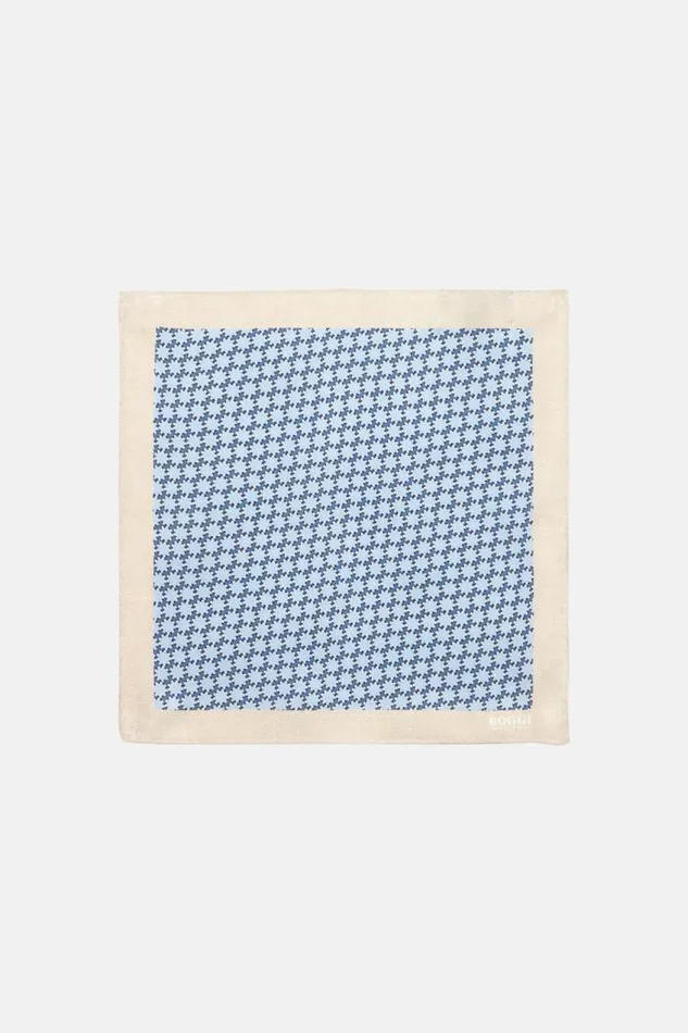 Pocket Squares Men Boggi Milano Silk Pocket Square With Medalions Motif Light Blu Pocket Squares Men Boggi Milano Silk Pocket Square With Medalions Motif Light Blu